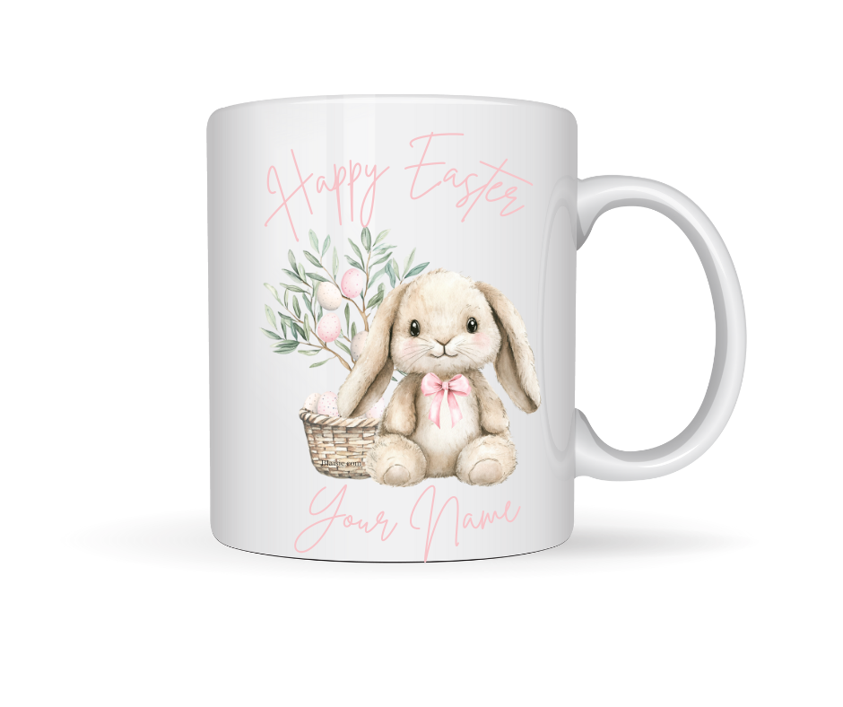 EASTER BUNNY PERSONALISED PINK MUG