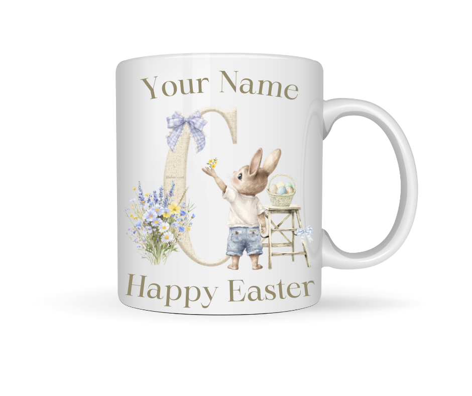 PERSONALISED INITIAL BUNNY MUG