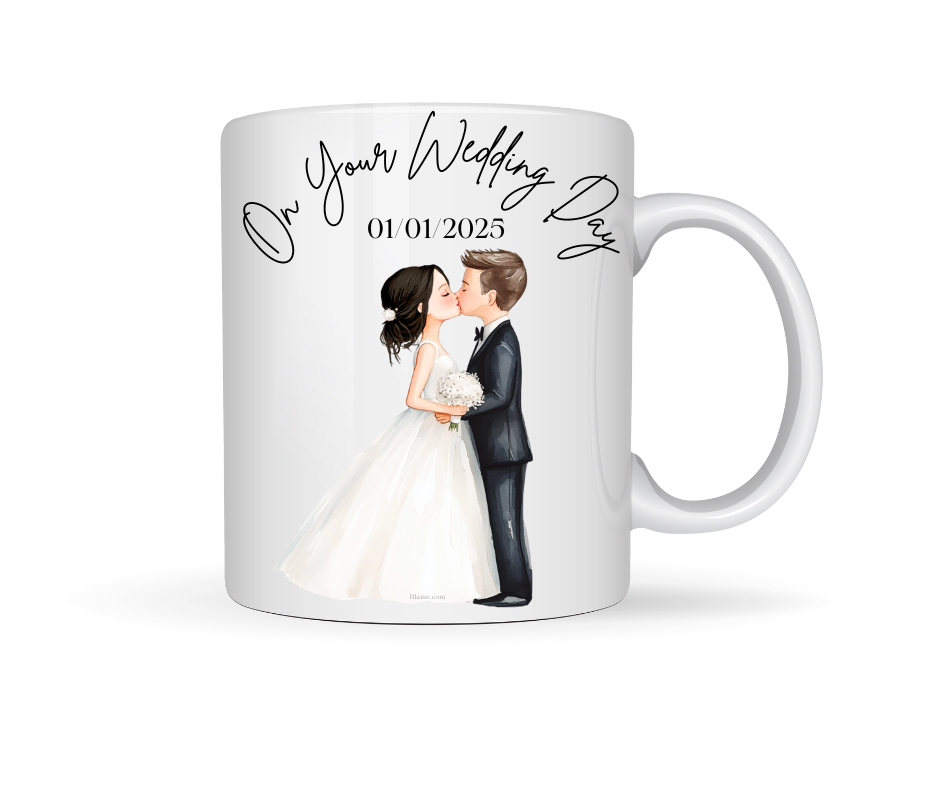 BRIDE AND GROOM PERSONALISED MUG