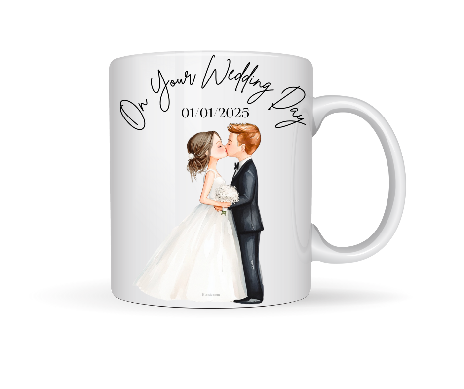 BRIDE AND GROOM PERSONALISED MUG