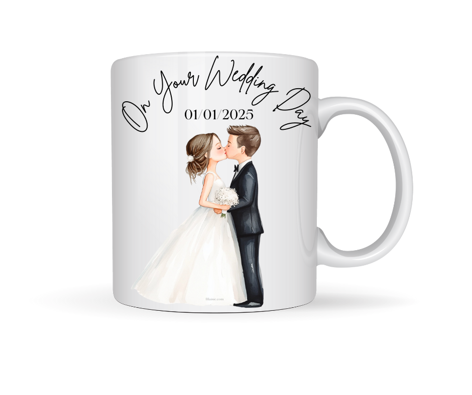 BRIDE AND GROOM PERSONALISED MUG