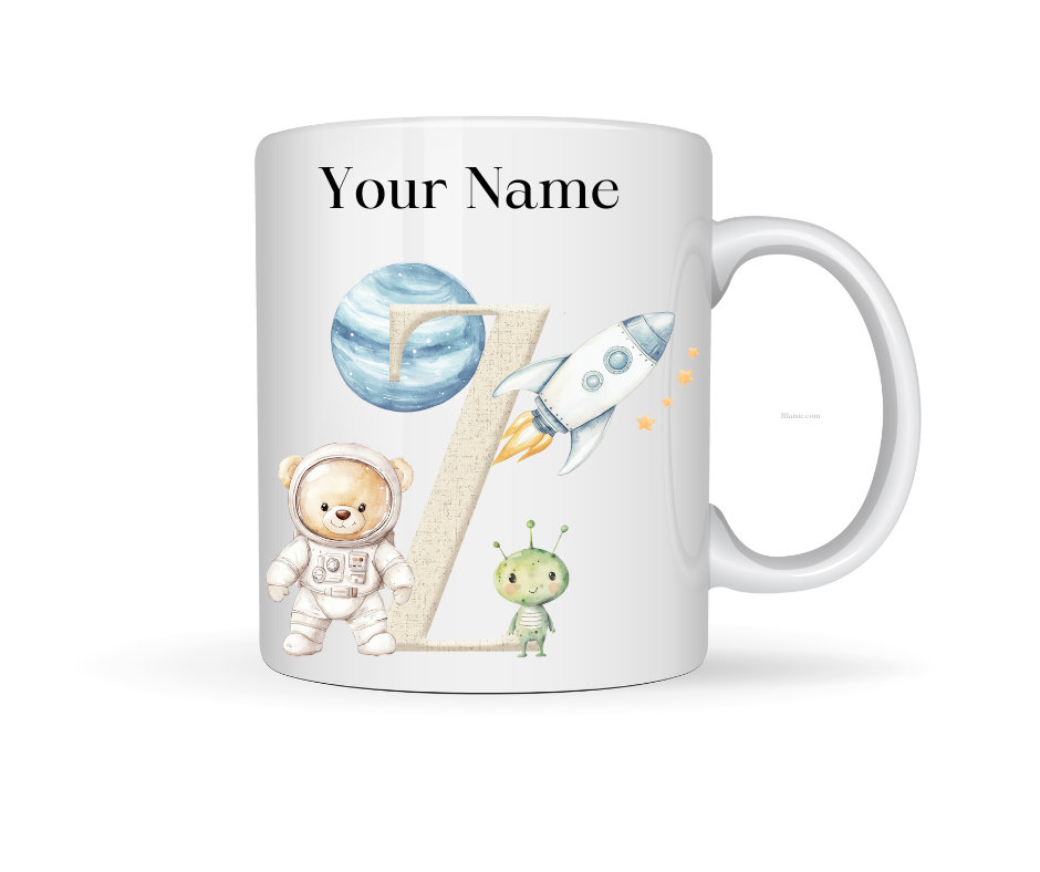 SPACE TED PERSONALISED INITIAL MUG