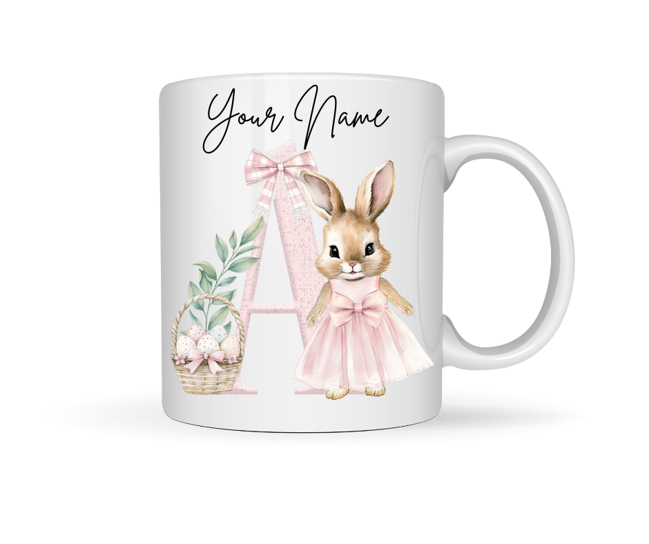 PINK BUNNY PERSONALISED EASTER MUG