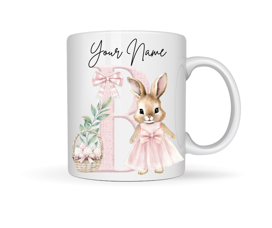 PINK BUNNY PERSONALISED EASTER MUG