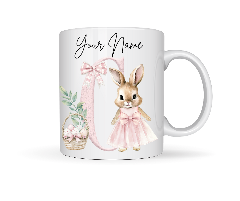 PINK BUNNY PERSONALISED EASTER MUG
