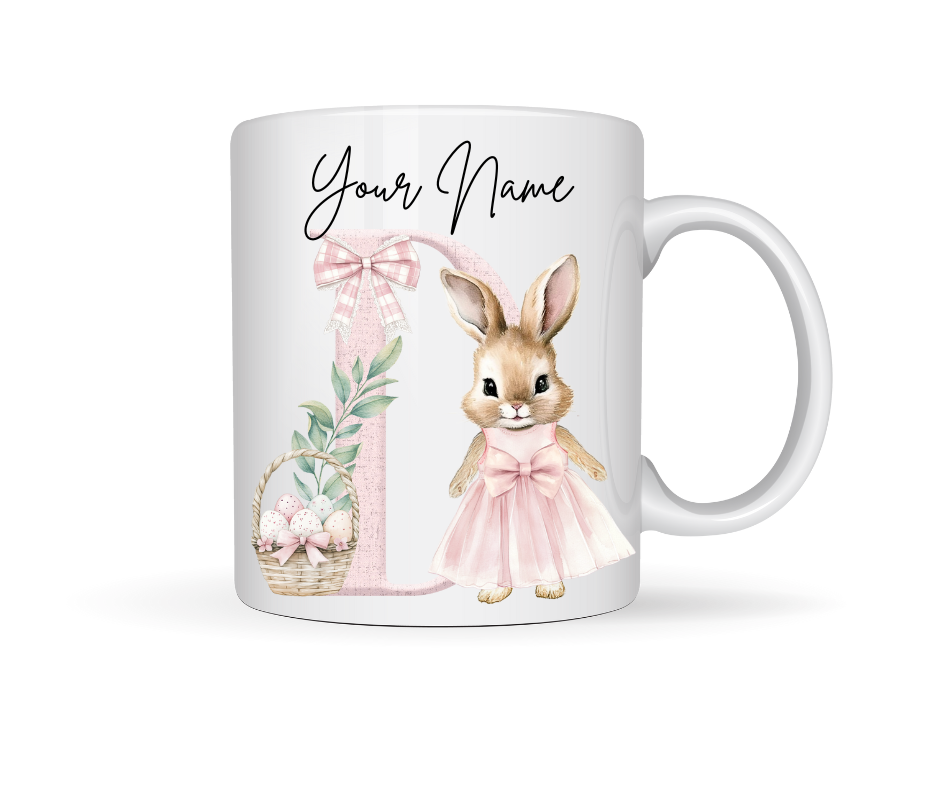 PINK BUNNY PERSONALISED EASTER MUG