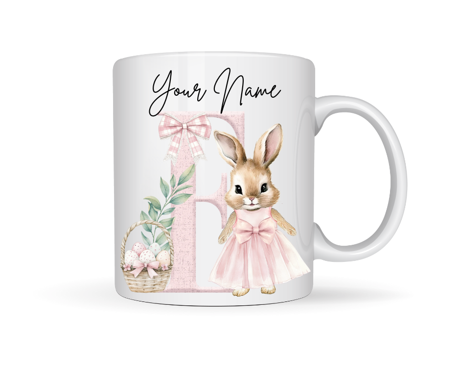 PINK BUNNY PERSONALISED EASTER MUG