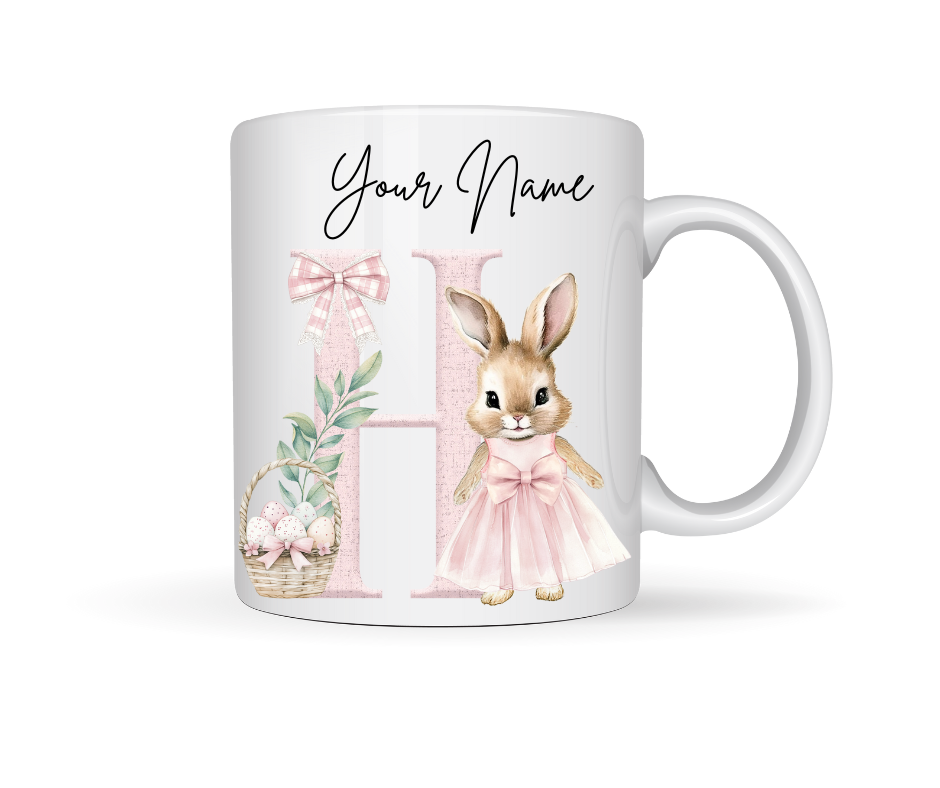 PINK BUNNY PERSONALISED EASTER MUG