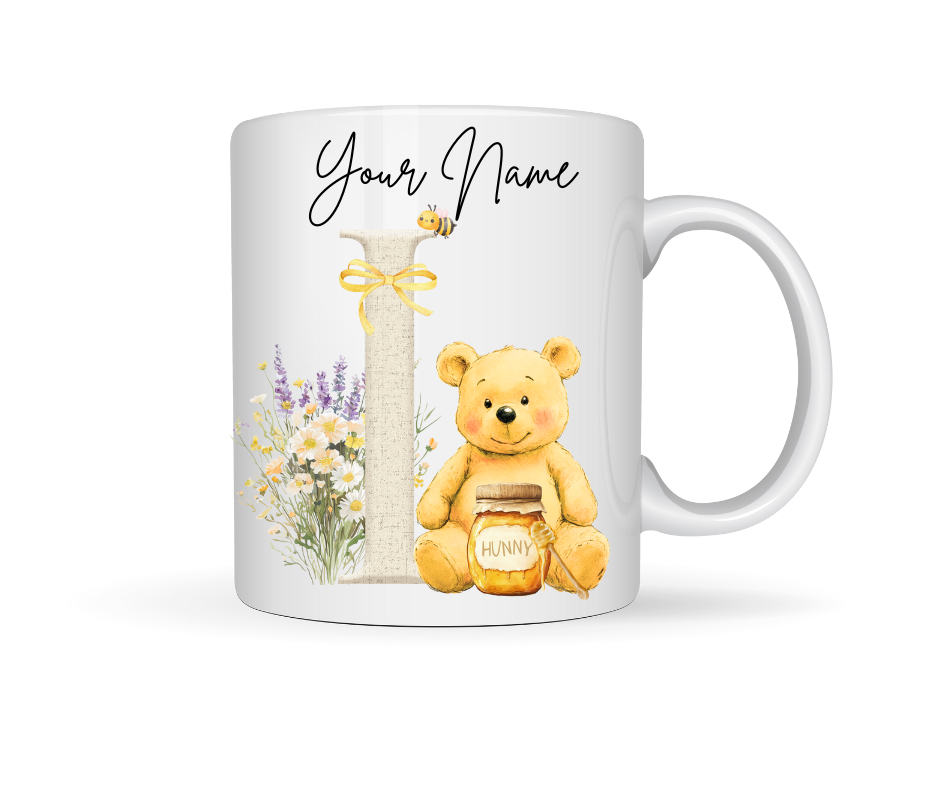 HONEY BEAR PERSONALISED INITIAL MUG