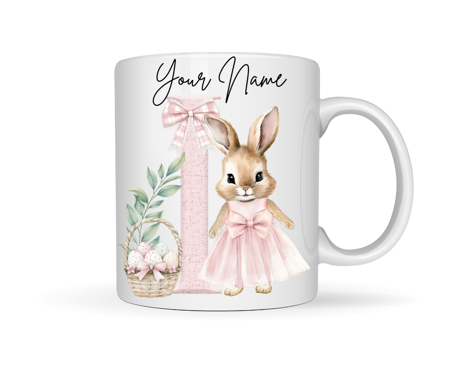 PINK BUNNY PERSONALISED EASTER MUG