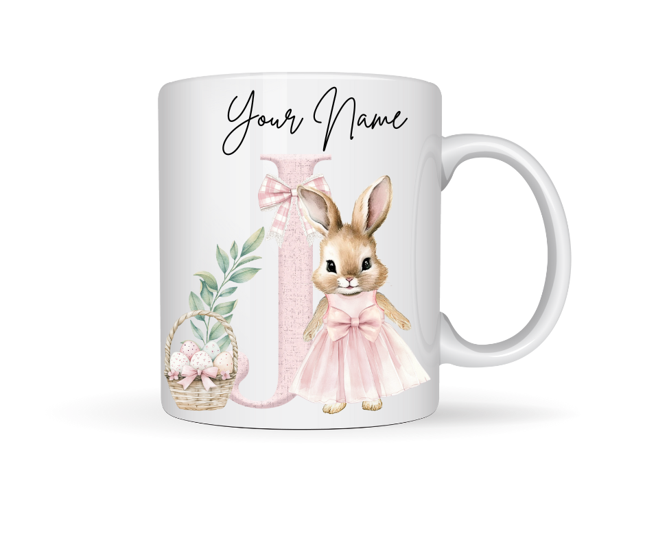 PINK BUNNY PERSONALISED EASTER MUG