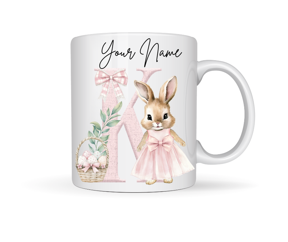 PINK BUNNY PERSONALISED EASTER MUG