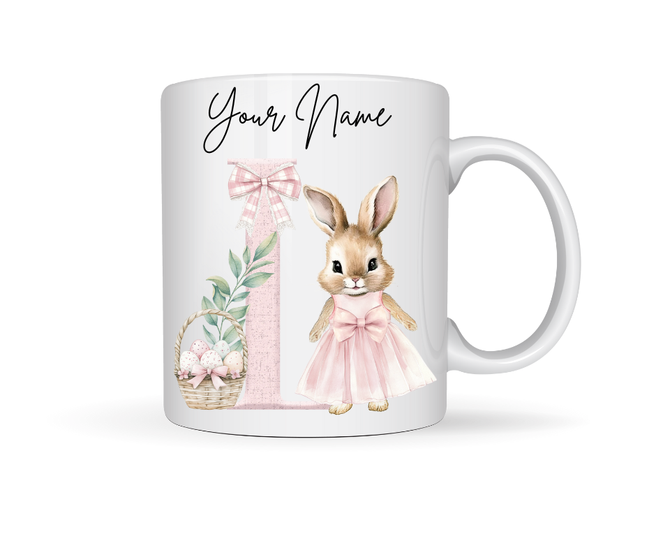 PINK BUNNY PERSONALISED EASTER MUG