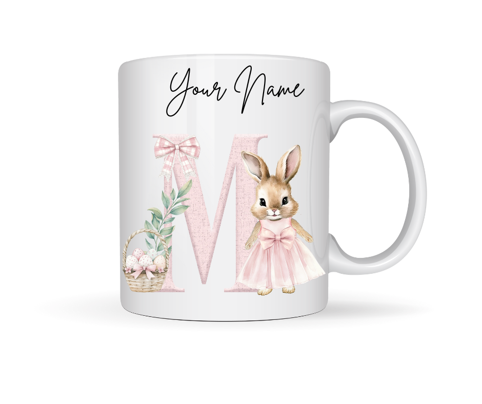 PINK BUNNY PERSONALISED EASTER MUG