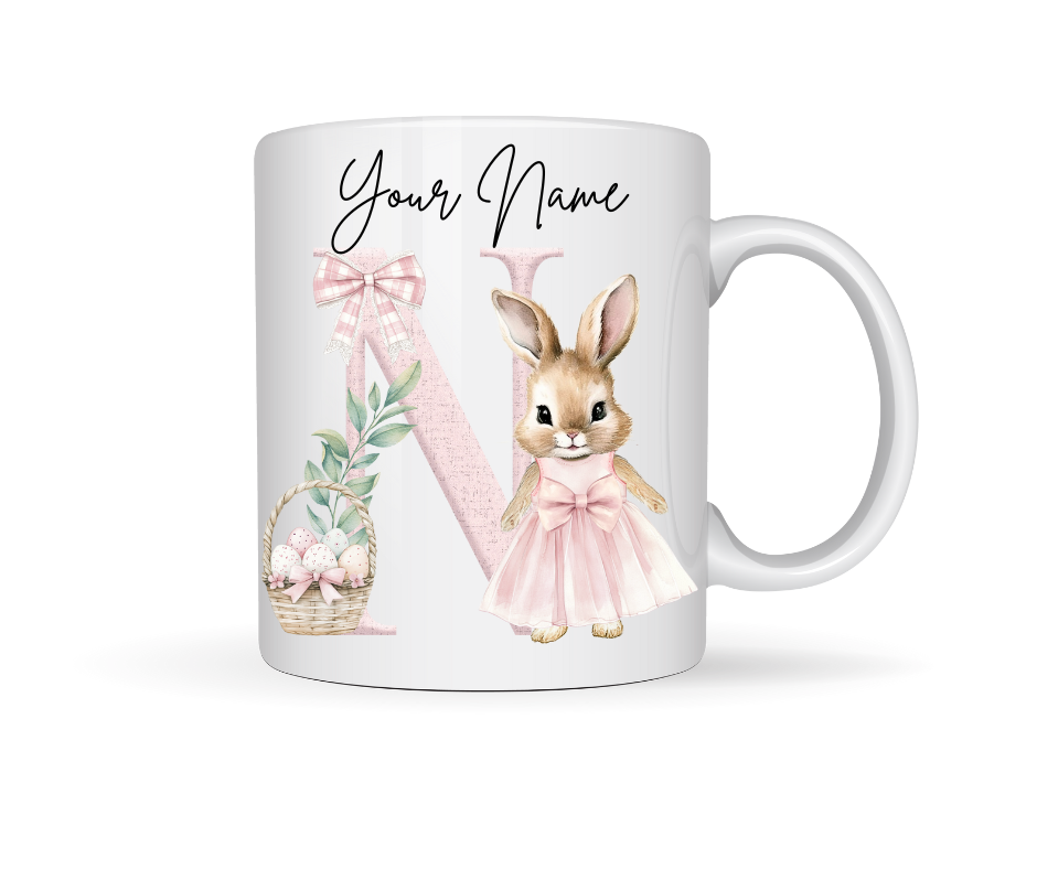 PINK BUNNY PERSONALISED EASTER MUG