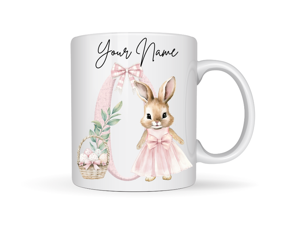 PINK BUNNY PERSONALISED EASTER MUG