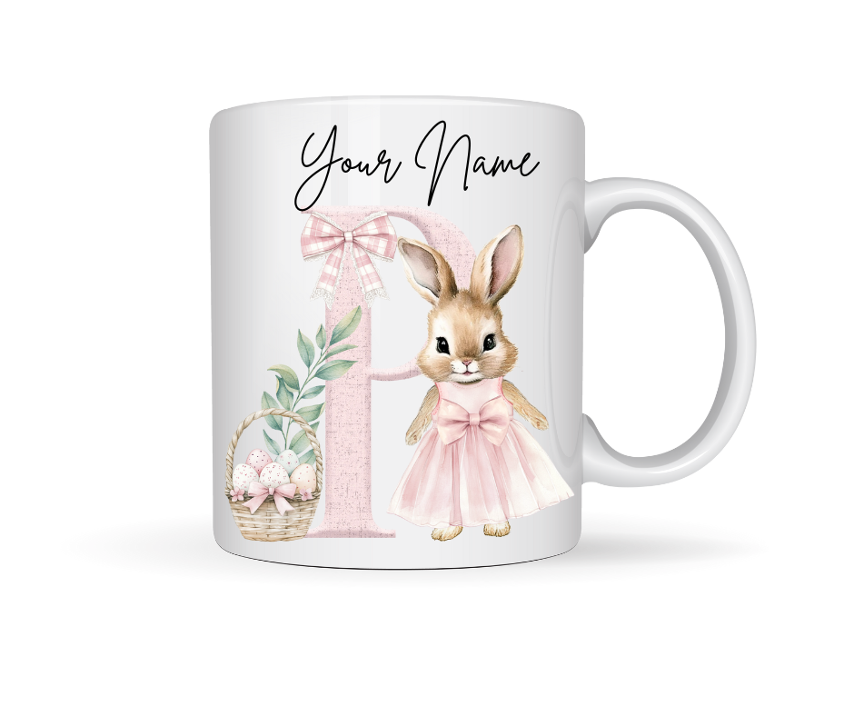PINK BUNNY PERSONALISED EASTER MUG