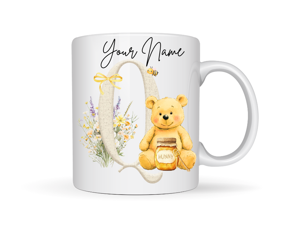 HONEY BEAR PERSONALISED INITIAL MUG