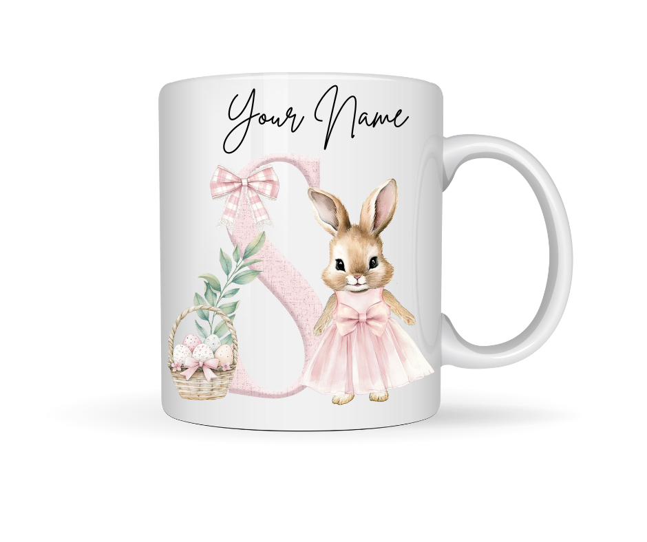 PINK BUNNY PERSONALISED EASTER MUG
