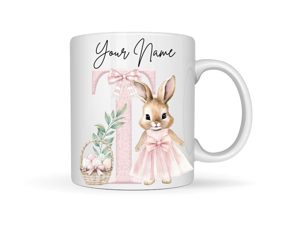 PINK BUNNY PERSONALISED EASTER MUG
