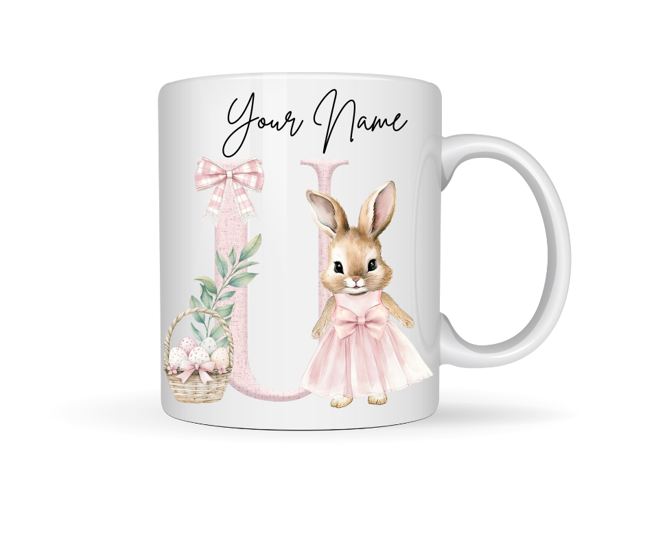 PINK BUNNY PERSONALISED EASTER MUG