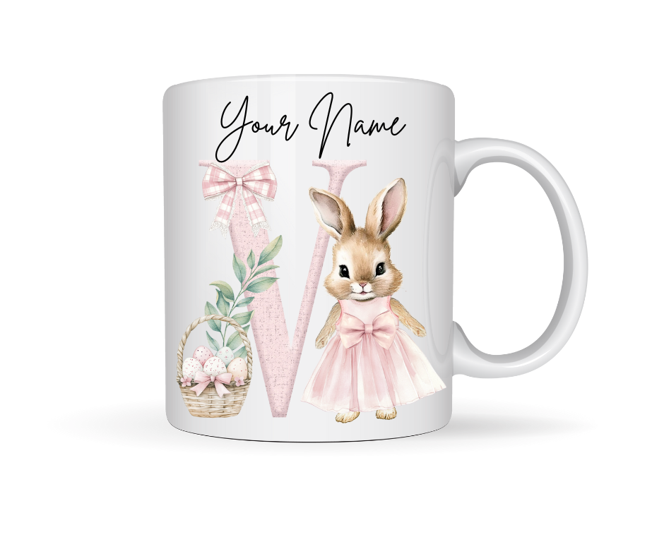 PINK BUNNY PERSONALISED EASTER MUG
