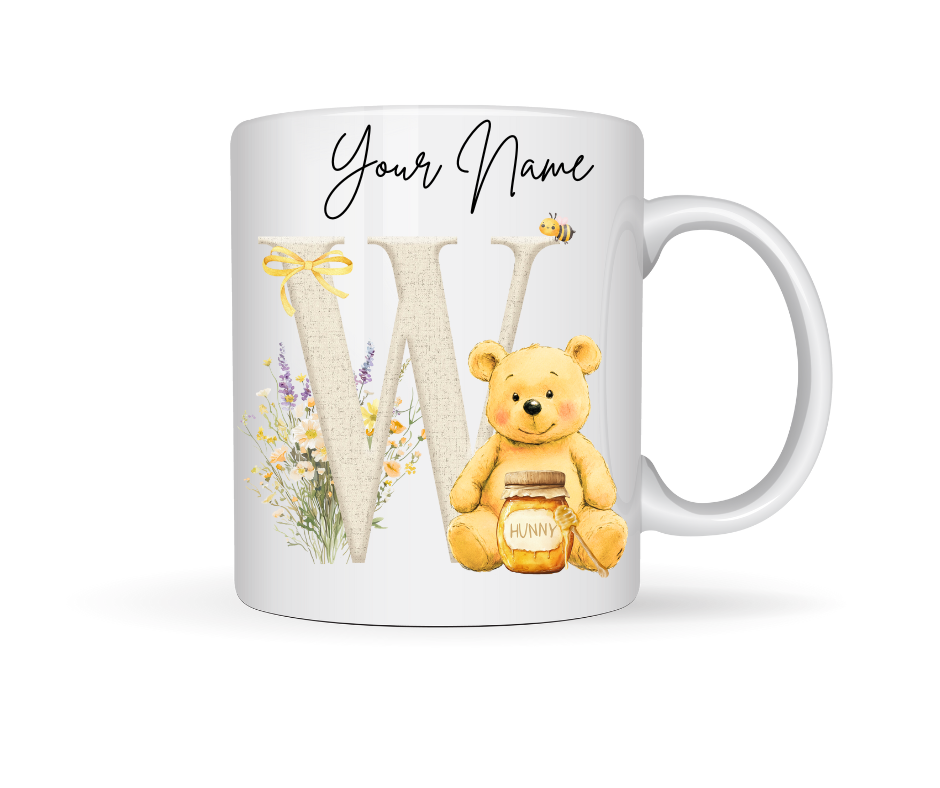 HONEY BEAR PERSONALISED INITIAL MUG