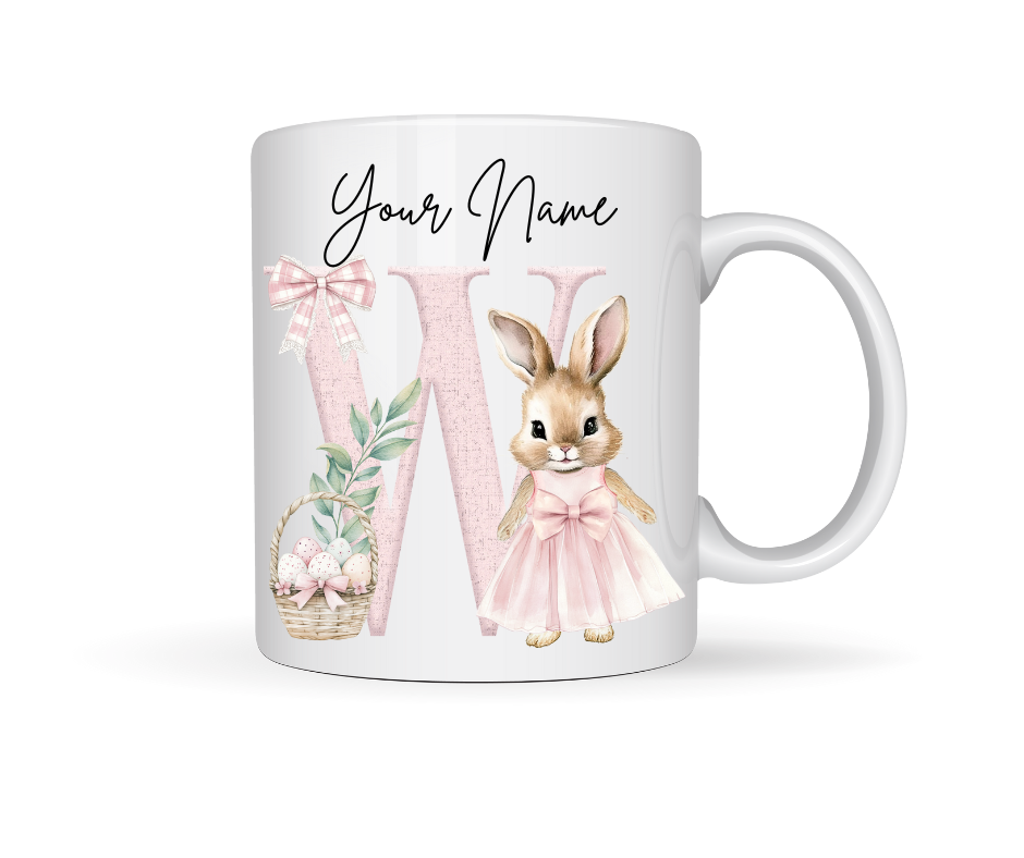 PINK BUNNY PERSONALISED EASTER MUG