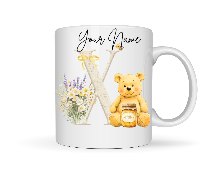 HONEY BEAR PERSONALISED INITIAL MUG