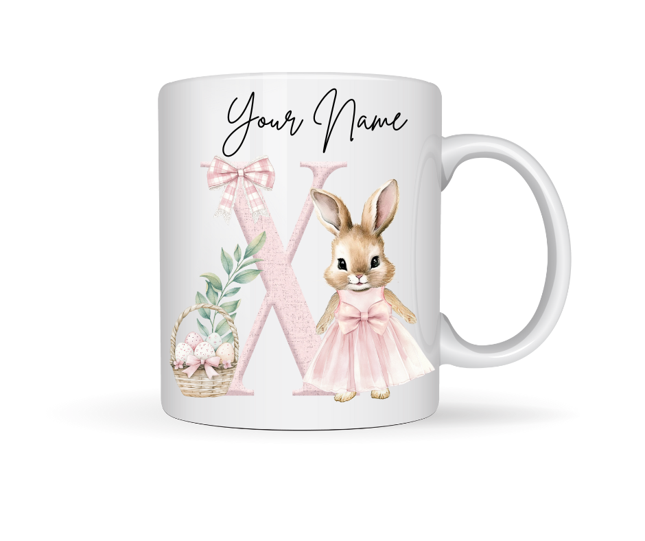 PINK BUNNY PERSONALISED EASTER MUG
