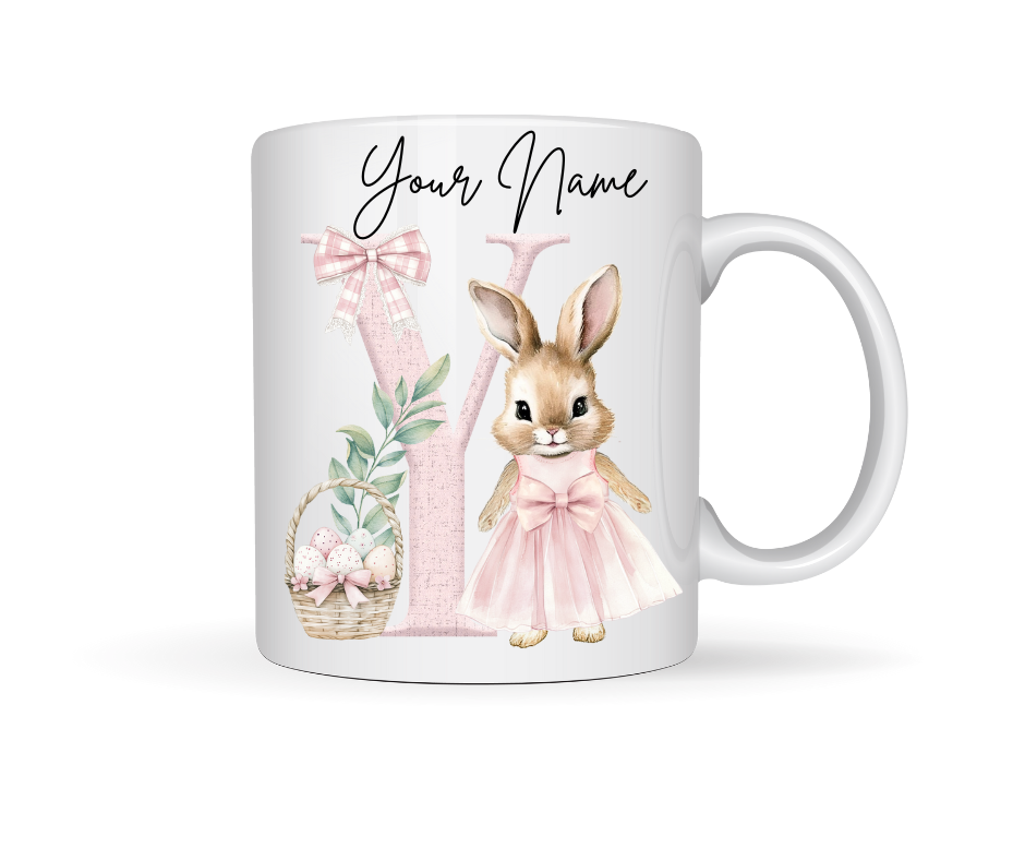 PINK BUNNY PERSONALISED EASTER MUG