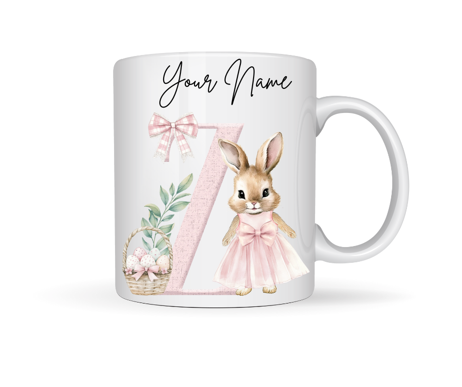 PINK BUNNY PERSONALISED EASTER MUG