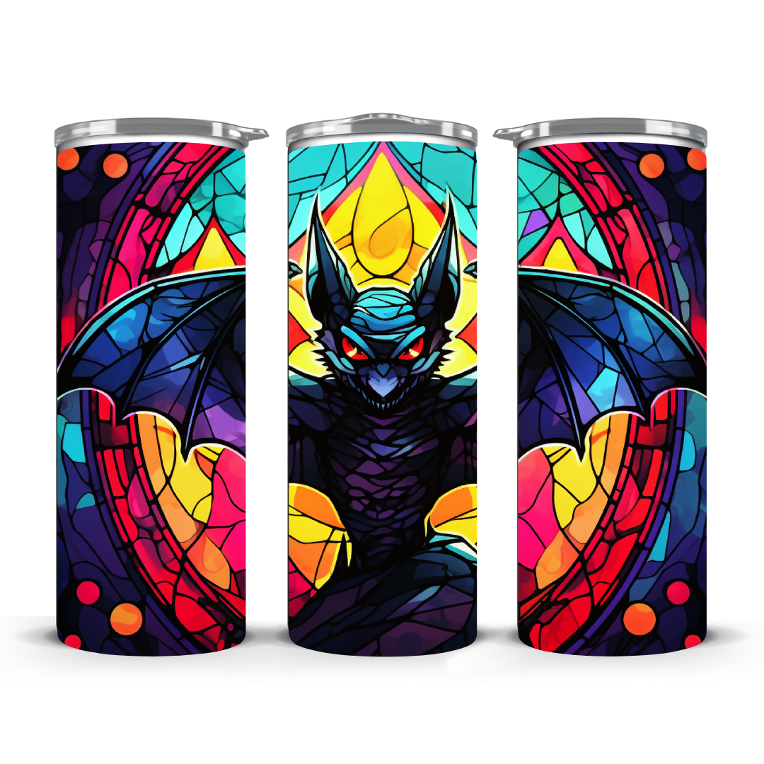 BAT STAINED GLASS TUMBLER