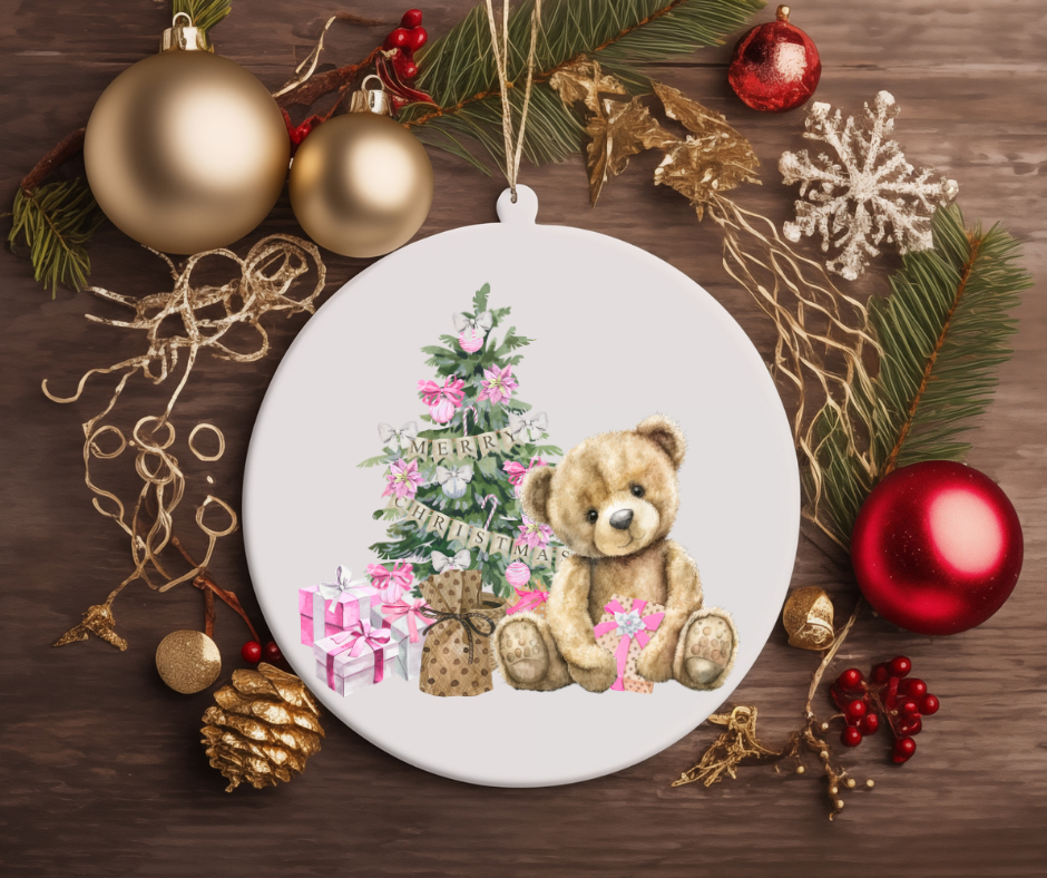 TEDDY BEAR CHRISTMAS TREE ORNAMENT