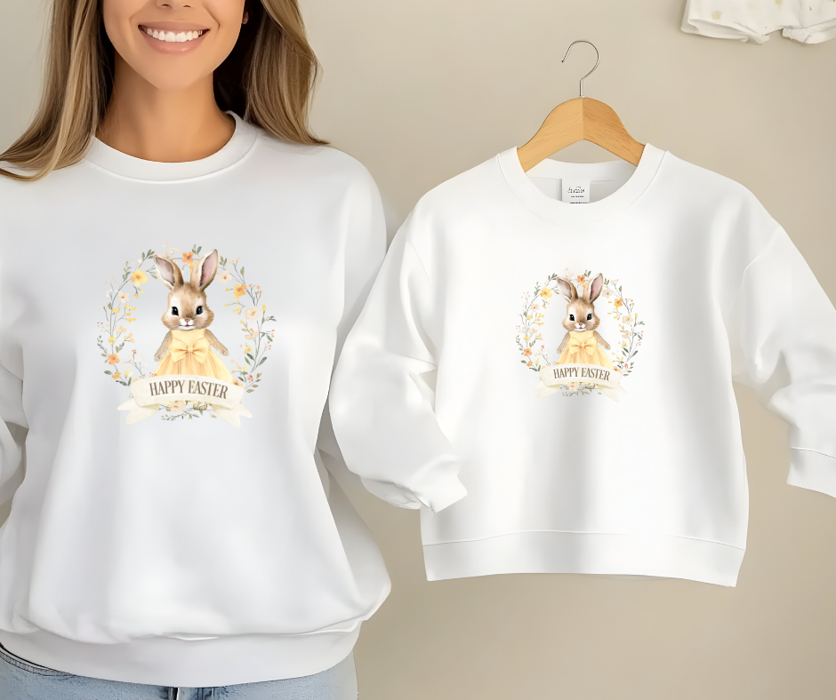 YELLOW EASTER BUNNY SWEATSHIRT