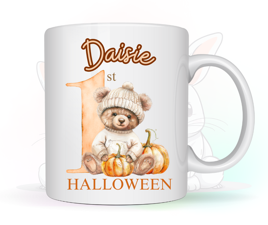1ST HALOWEEN PUMPKIN TEDDY MUG