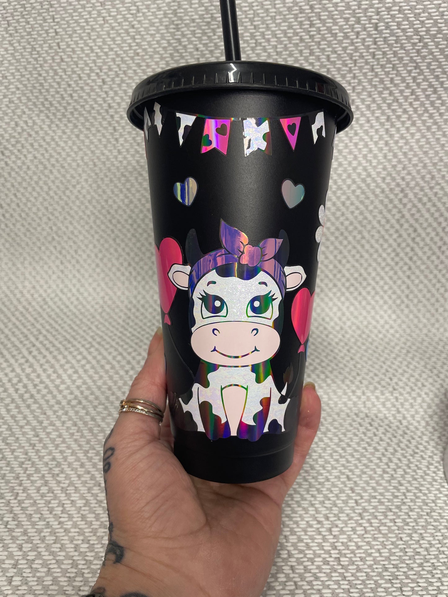 24OZ HIGHLAND COW BLACK COLD CUP