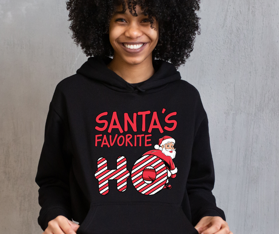 SANTAS FAVORITE HO CHRISTMAS HOODED SWEATSHIRT