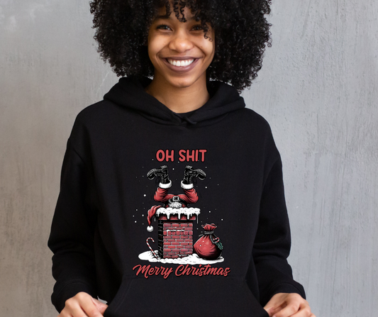 OH S**T MERRY CHRISTMAS HOODED SWEATSHIRT