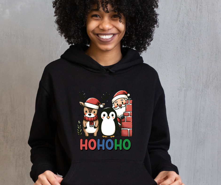 HO HO HO CHRISTMAS HOODED SWEATSHIRT