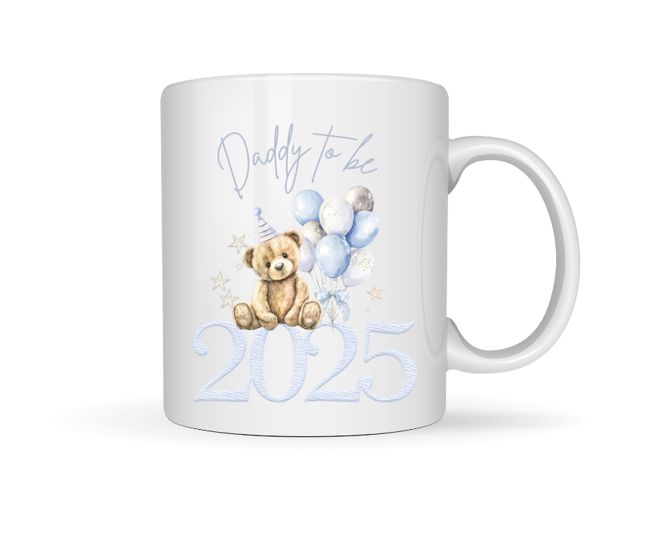 DADDY TO BE TEDDY BLUE MUG