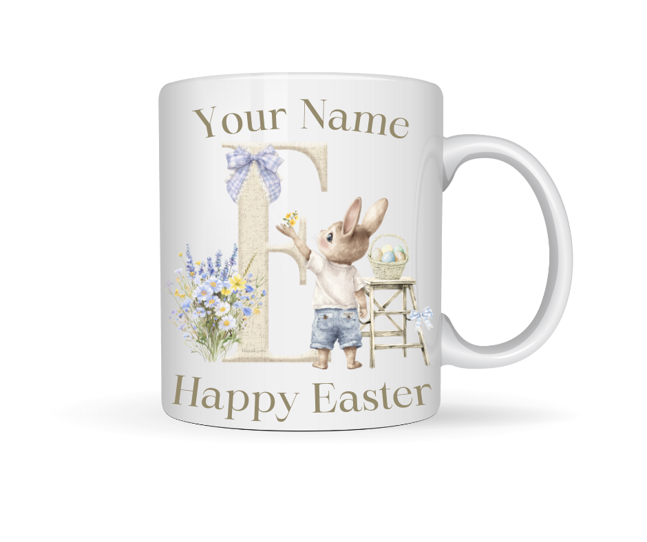 PERSONALISED INITIAL BUNNY MUG