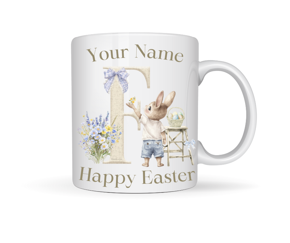 PERSONALISED INITIAL BUNNY MUG