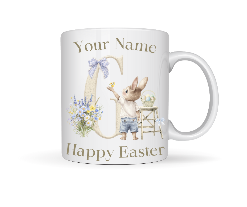 PERSONALISED INITIAL BUNNY MUG
