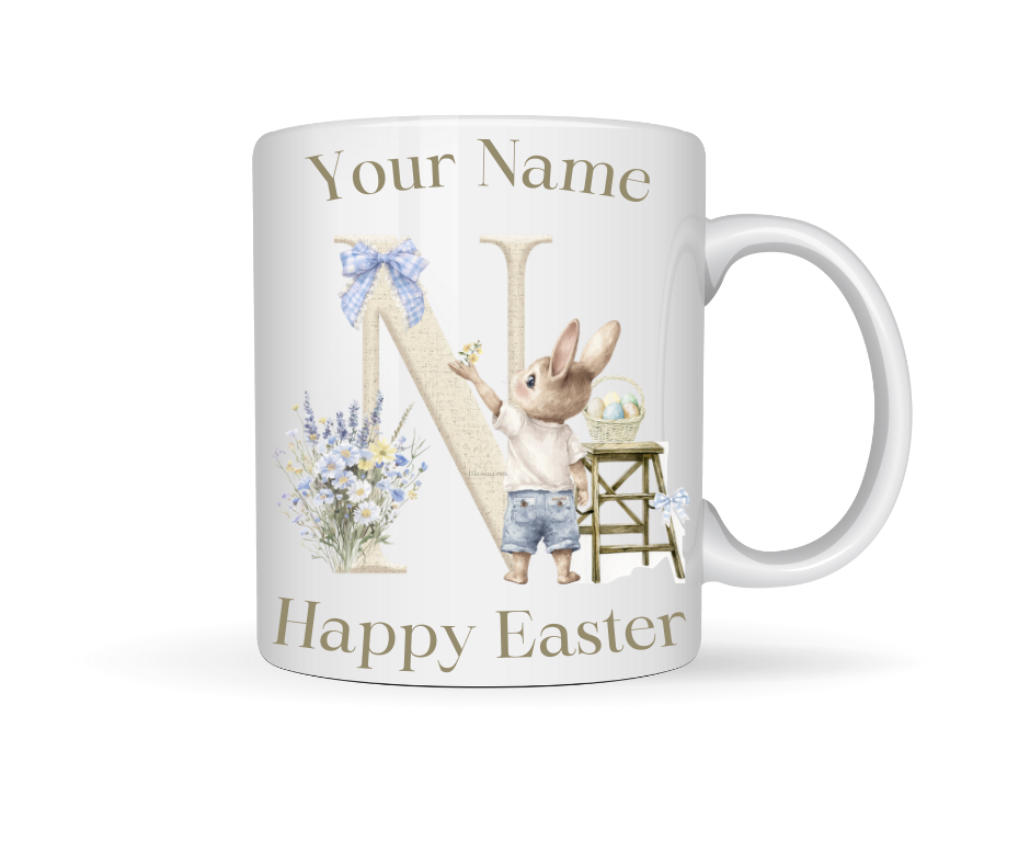PERSONALISED INITIAL BUNNY MUG