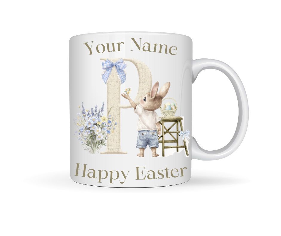 PERSONALISED INITIAL BUNNY MUG