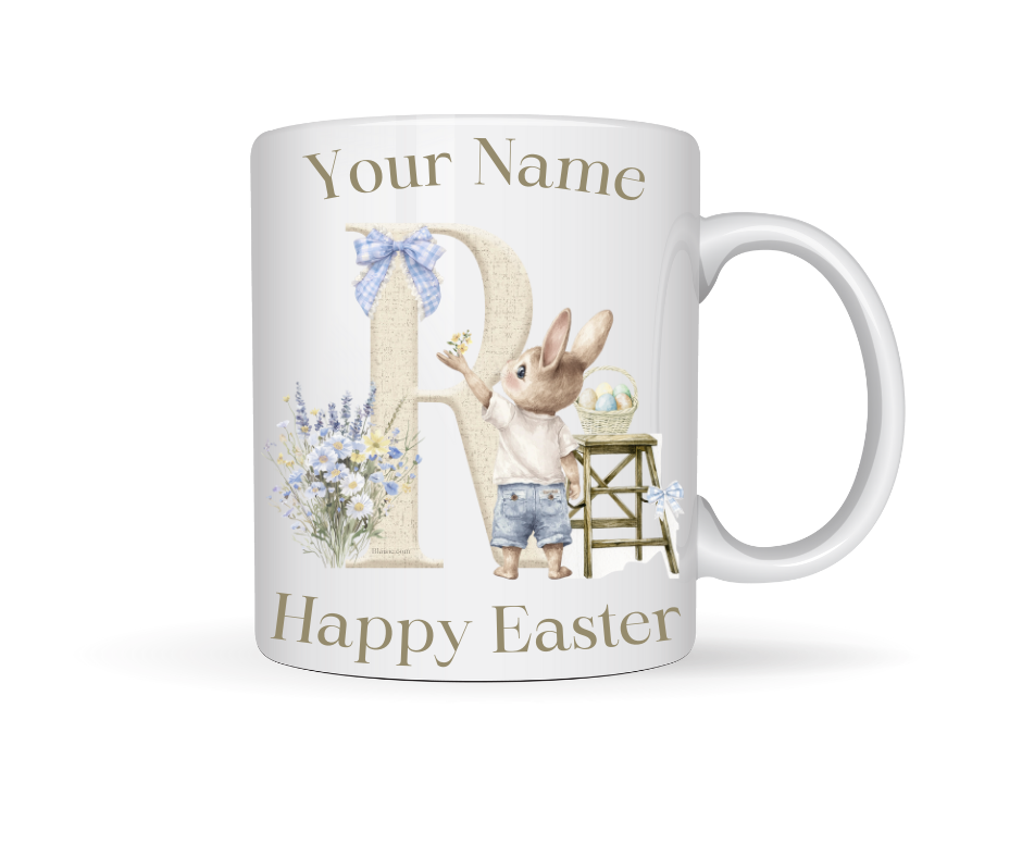 PERSONALISED INITIAL BUNNY MUG