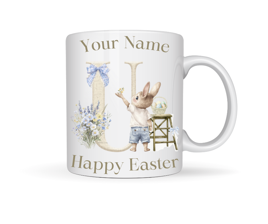 PERSONALISED INITIAL BUNNY MUG