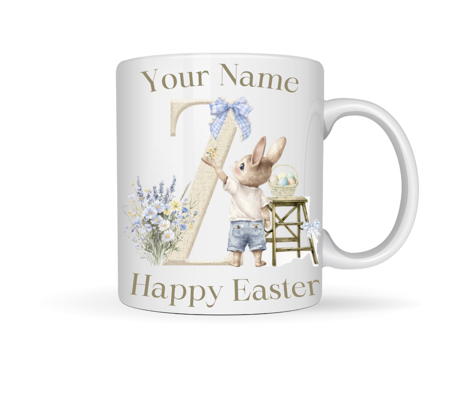 PERSONALISED INITIAL BUNNY MUG