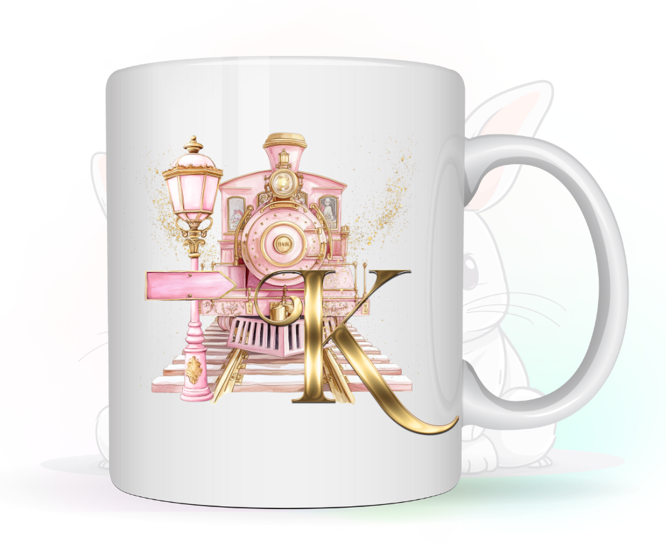 PINK TRAIN INITIAL MUG